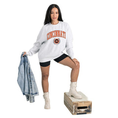 Gameday Couture Women's Traditional Logo Oversized Premium Fleece Pullover Sweatshirt - Cincinnati Bengals