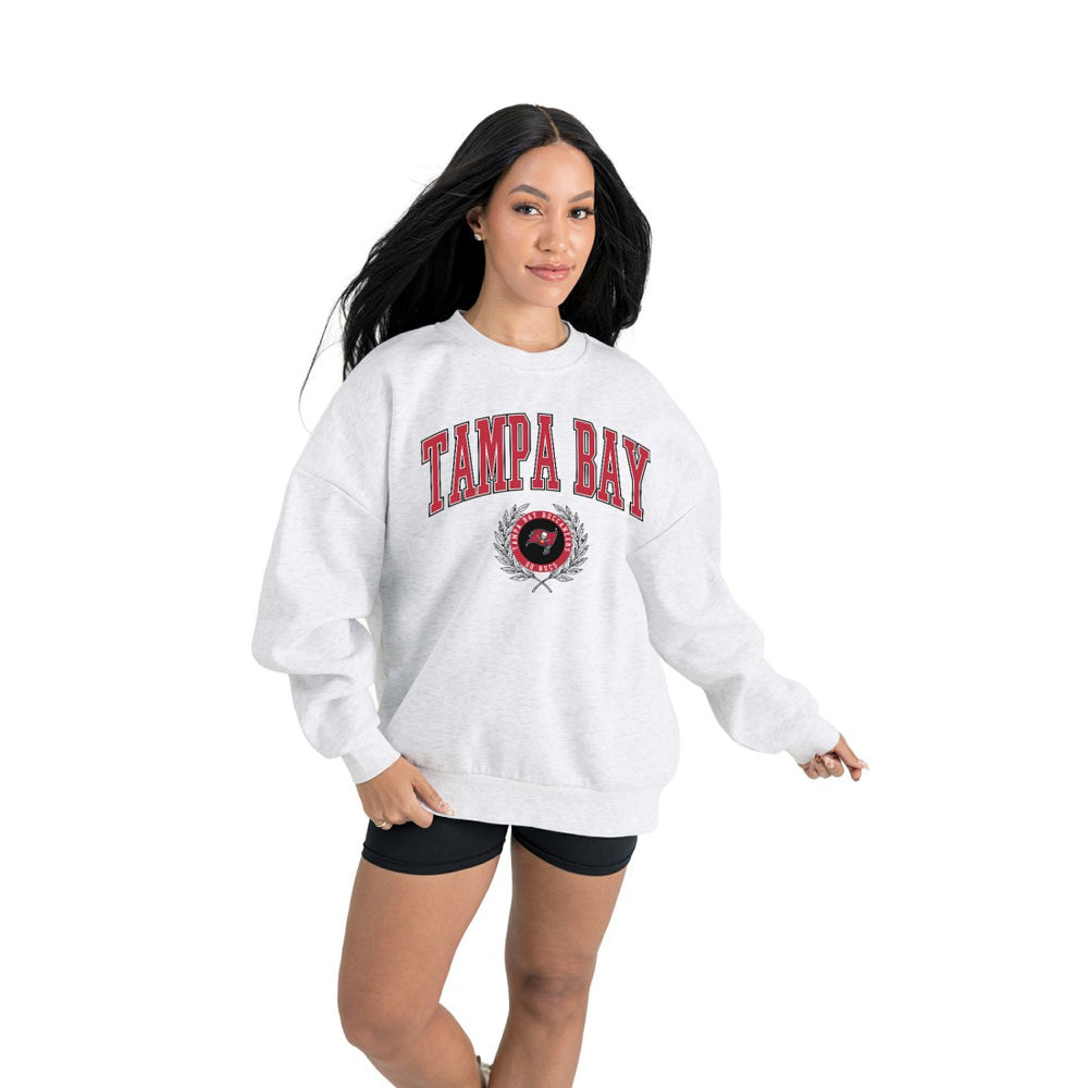 Gameday Couture Women's Traditional Logo Oversized Premium Fleece Pullover Sweatshirt - Tampa Bay Buccaneers