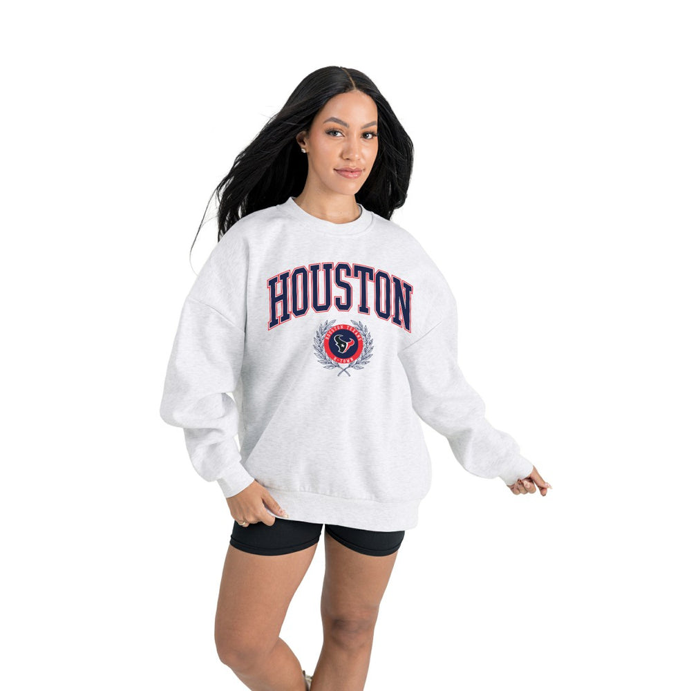 Gameday Couture Women's Traditional Logo Oversized Premium Fleece Pullover Sweatshirt - Houston Texans