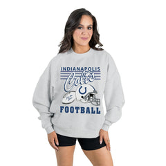 Gameday Couture Women's Home Turf Oversized Premium Fleece Pullover Sweatshirt - Indianapolis Colts