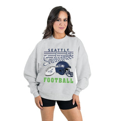 Gameday Couture Women's Home Turf Oversized Premium Fleece Pullover Sweatshirt - Seattle Seahawks