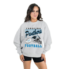 Gameday Couture Women's Home Turf Oversized Premium Fleece Pullover Sweatshirt - Carolina Panthers