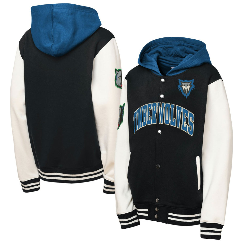 NBA Minnesota Timberwolves Youth Hardwood Classics Courtside Fleece Full-Snap Hooded Jacket