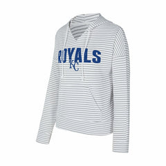 MLB Kansas City Royals Concepts Sport Women's Liftoff Striped V-Neck Hoodie