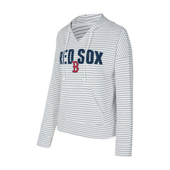 MLB Boston Red Sox Concepts Sport Women's Liftoff Striped V-Neck Hoodie