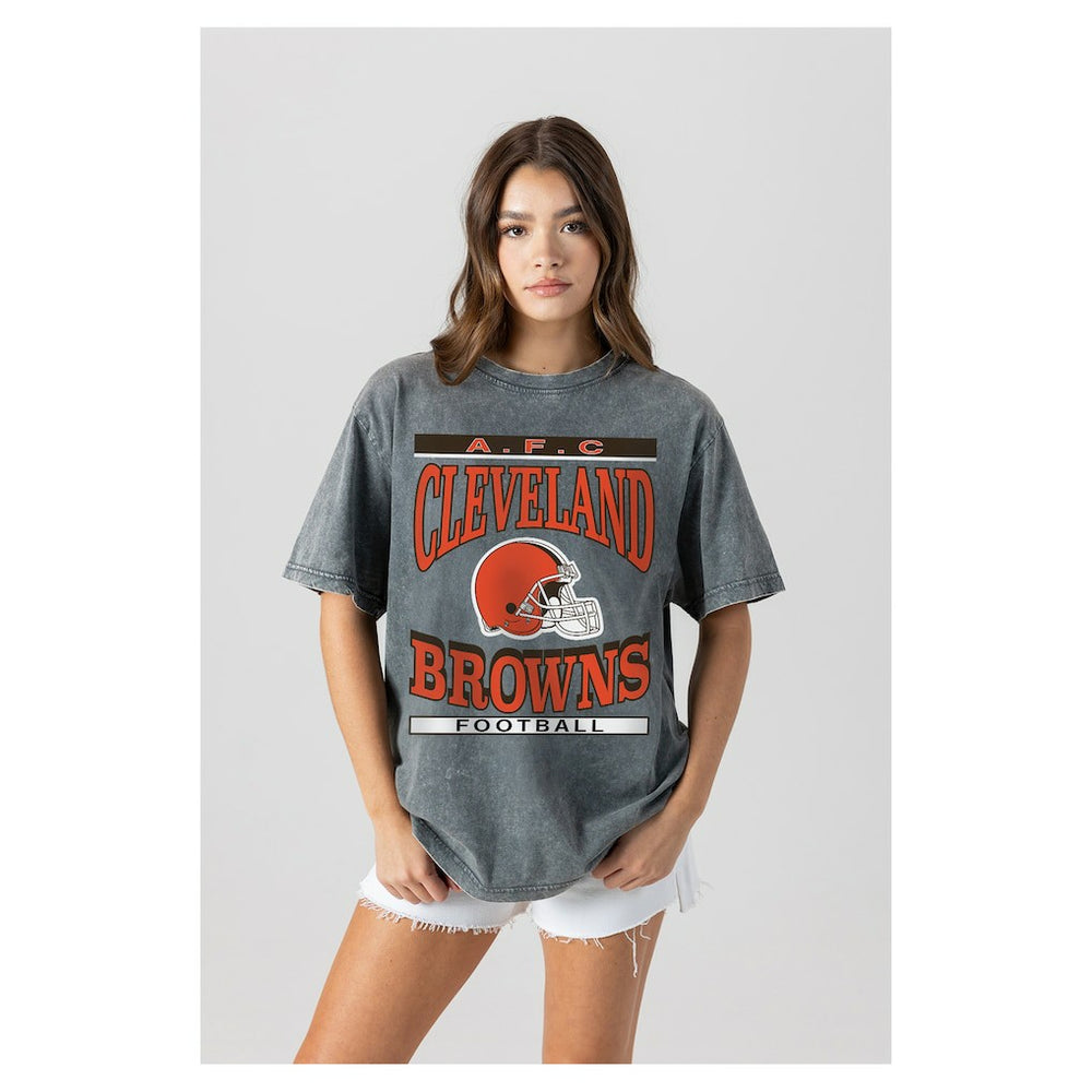 Gameday Couture Women's Oversized Classic Grind Washed T-Shirt - Cleveland Browns