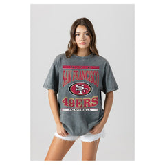 Gameday Couture Women's Oversized Classic Grind Washed T-Shirt - San Francisco 49ers