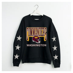 Gameday Couture Women's Pure Victory Rhinestud Star-Sleeve Pullover Sweatshirt - Washington Commanders