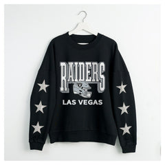 Gameday Couture Women's Pure Victory Rhinestud Star-Sleeve Pullover Sweatshirt - Las Vegas Raiders