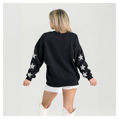 Gameday Couture Women's Pure Victory Rhinestud Star-Sleeve Pullover Sweatshirt - Detroit Lions