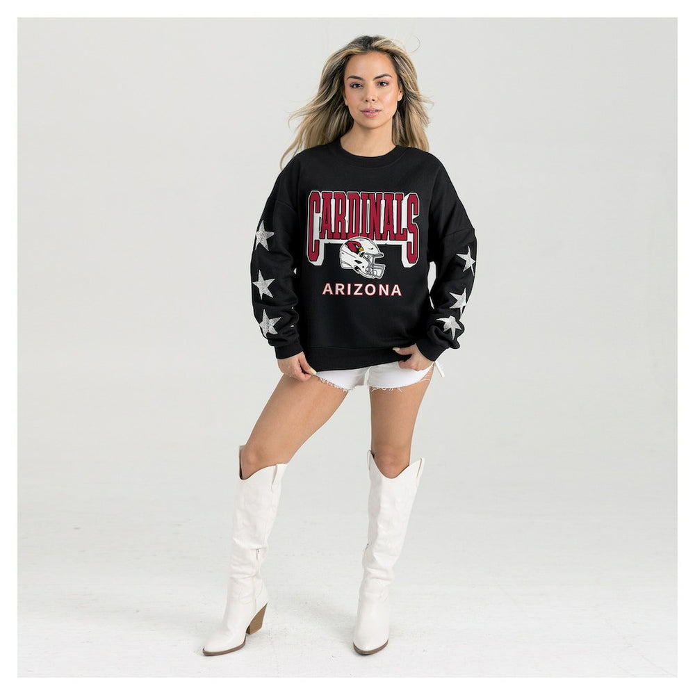 Gameday Couture Women's Pure Victory Rhinestud Star-Sleeve Pullover Sweatshirt - Arizona Cardinals