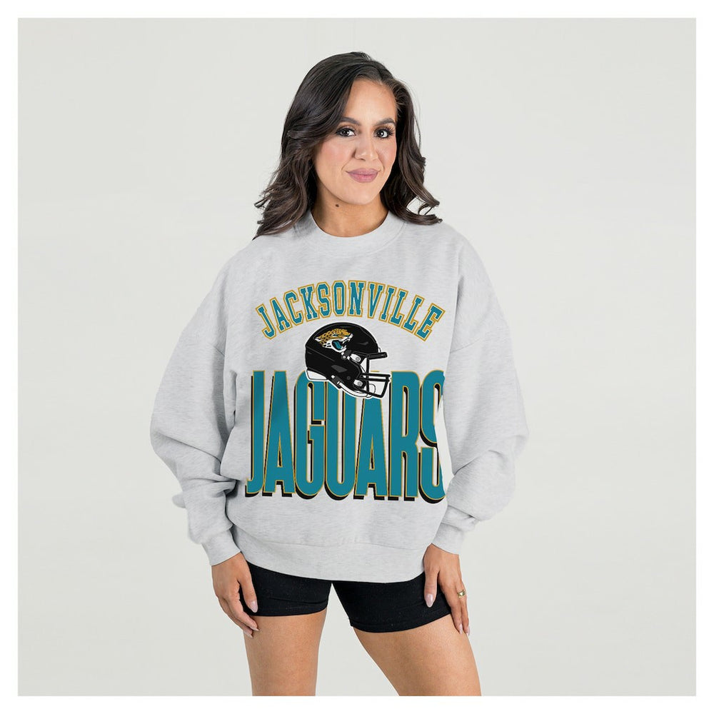 Gameday Couture Women's Fierce Focus Premium Oversized Fleece Pullover Sweatshirt - Jacksonville Jaguars