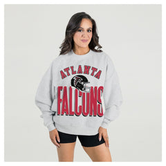 Gameday Couture Women's Fierce Focus Premium Oversized Fleece Pullover Sweatshirt - Atlanta Falcons