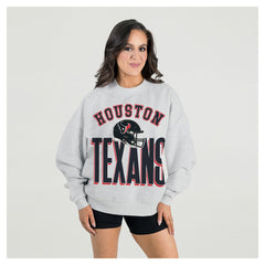 Gameday Couture Women's Fierce Focus Premium Oversized Fleece Pullover Sweatshirt - Houston Texans