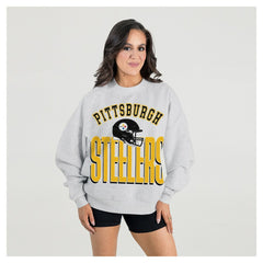 Gameday Couture Women's Fierce Focus Premium Oversized Fleece Pullover Sweatshirt - Pittsburgh Steelers