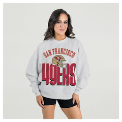 Gameday Couture Women's Fierce Focus Premium Oversized Fleece Pullover Sweatshirt - San Francisco 49ers