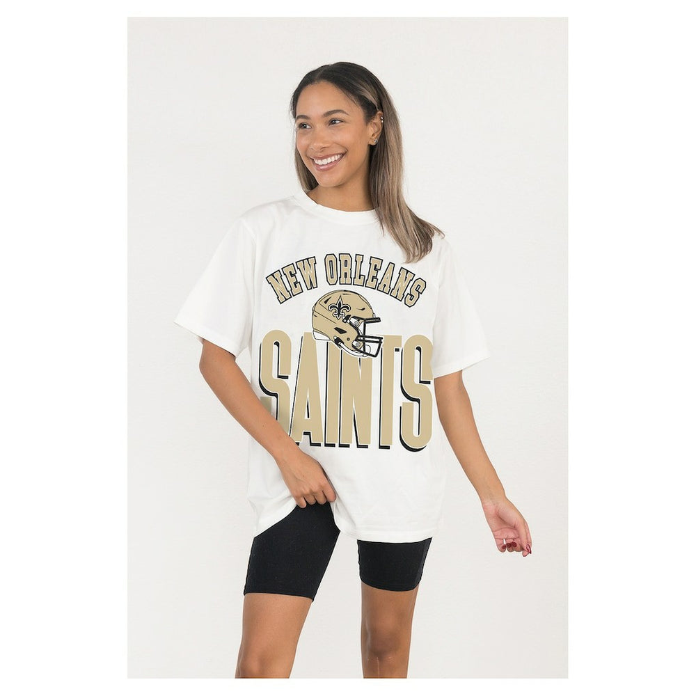 Gameday Couture Women's Oversized Classic Fierce Focus T-Shirt - New Orleans Saints