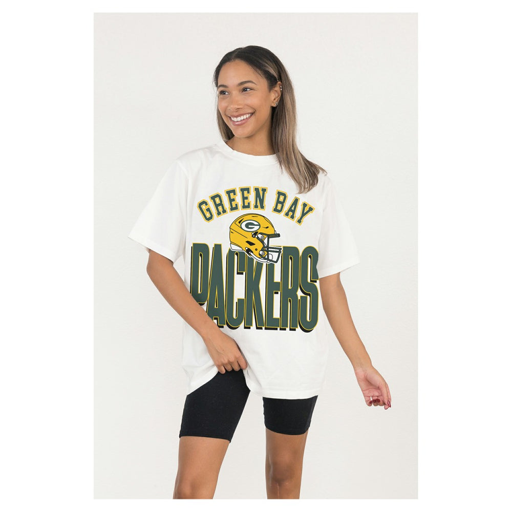 Gameday Couture Women's Oversized Classic Fierce Focus T-Shirt - Green Bay Packers