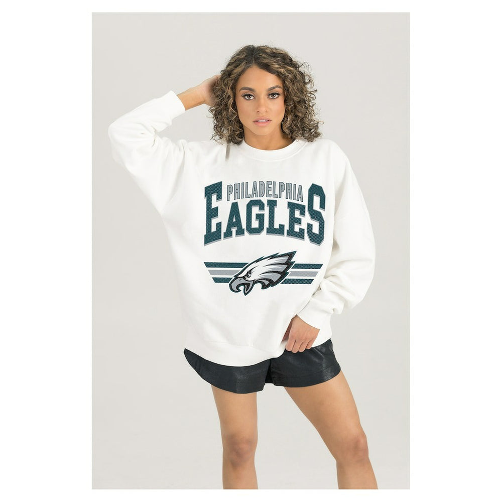 Gameday Couture Women's Swift Strike Premium Oversized Fleece Pullover Sweatshirt - Philadelphia Eagles