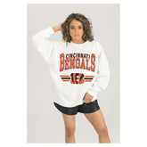 Gameday Couture Women's Swift Strike Premium Oversized Fleece Pullover Sweatshirt - Cincinnati Bengals