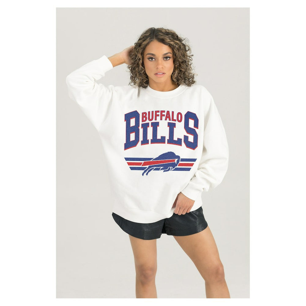 Gameday Couture Women's Swift Strike Premium Oversized Fleece Pullover Sweatshirt - Buffalo Bills