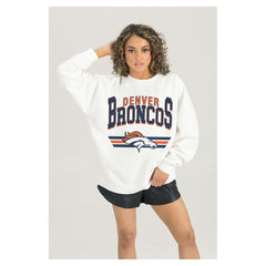 Gameday Couture Women's Swift Strike Premium Oversized Fleece Pullover Sweatshirt - Denver Broncos