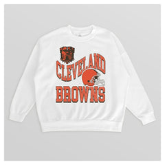 Gameday Couture Women's Oversized Hard Earned Premium Fleece Pullover Sweatshirt - Cleveland Browns