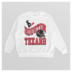 Gameday Couture Women's Oversized Hard Earned Premium Fleece Pullover Sweatshirt - Houston Texans