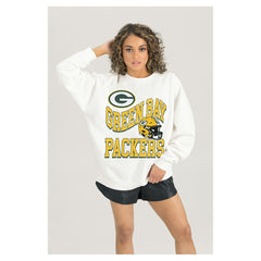 Gameday Couture Women's Oversized Hard Earned Premium Fleece Pullover Sweatshirt - Green Bay Packers