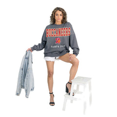 Gameday Couture Women's Bring Your Energy Oversized Premium Fleece Pullover Sweatshirt - Tampa Bay Buccaneers