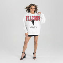 Gameday Couture Women's Classic Sunday Drives Oversized Premium Fleece Pullover Sweatshirt - Atlanta Falcons