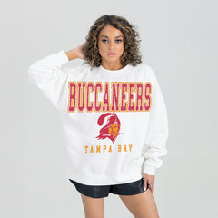 Gameday Couture Women's Classic Sunday Drives Oversized Premium Fleece Pullover Sweatshirt - Tampa Bay Buccaneers