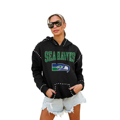 Gameday Couture Women's Studded Pullover Hoodie - Seattle Seahawks