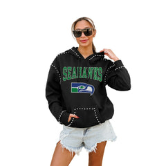 Gameday Couture Women's Studded Pullover Hoodie - Seattle Seahawks
