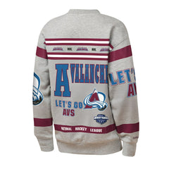 NHL Heather Gray Colorado Avalanche Mitchell & Ness Youth Allover Print Fleece Crewneck Sweatshirt