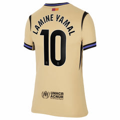 Lamine Yamal Barcelona Women's 2025/26 Away Stadium Replica Jersey - Nike Gold