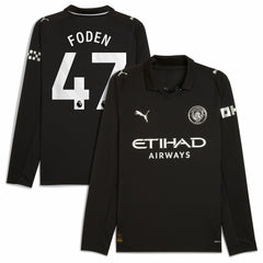 Phil Foden Manchester City Away 2025/26 Replica Long Sleeve Player Jersey - Puma Black