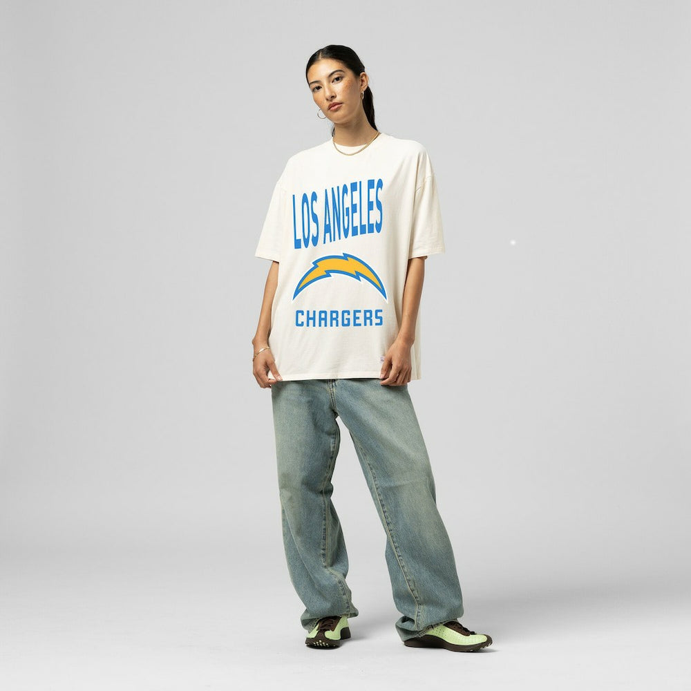 Women's Logo Rise Boyfriend T-Shirt - Los Angeles Chargers