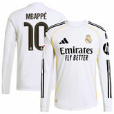Kylian Mbappé Real Madrid 2025/26 Home Long Sleeve Player Jersey - Adidas White