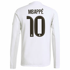 Kylian Mbappé Real Madrid 2025/26 Home Long Sleeve Player Jersey - Adidas White