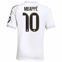 Kylian Mbappé Real Madrid Youth 2025/26 Home Replica Player Jersey - Adidas White