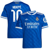 Kylian Mbappé Real Madrid Youth 2025/26 Third Replica Player Jersey - Adidas Blue