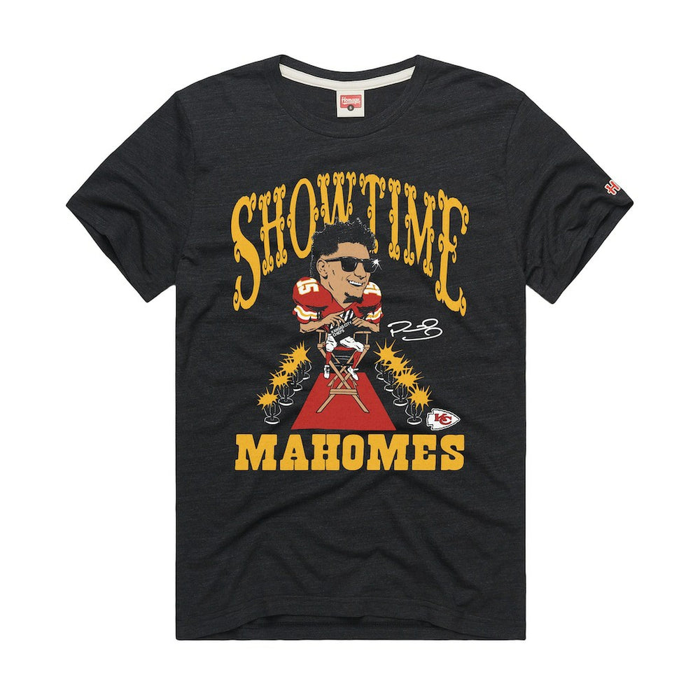 Patrick Mahomes Homage Unisex Caricature Player Graphic Tri-Blend T-Shirt - Kansas City Chiefs
