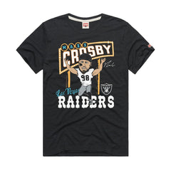 Maxx Crosby Homage Unisex Caricature Player Graphic Tri-Blend T-Shirt - Las Vegas Raiders