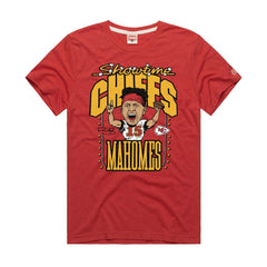 Patrick Mahomes Homage Unisex Caricature Player Graphic Tri-Blend T-Shirt - Kansas City Chiefs