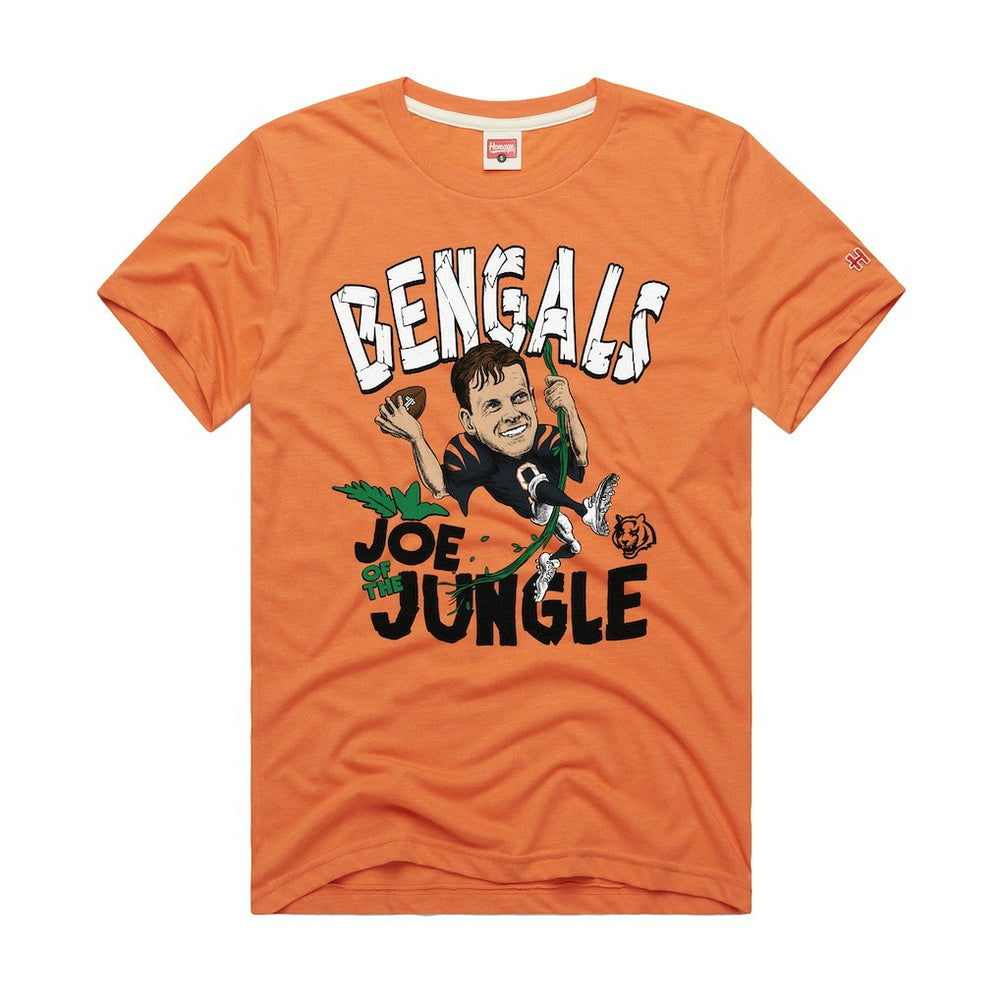Joe Burrow Homage Unisex Caricature Player Graphic Tri-Blend T-Shirt - Cincinnati Bengals