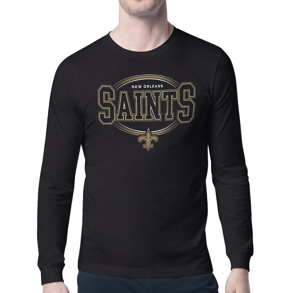 Starter Team Track Graphic Long Sleeve T-Shirt - New Orleans Saints