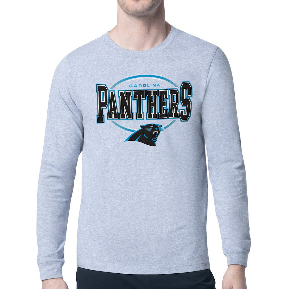 Starter Team Track Graphic Long Sleeve T-Shirt - Carolina Panthers