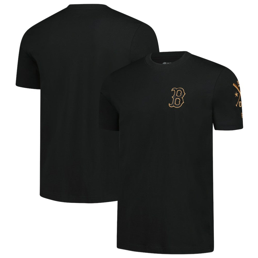 MLB Boston Red Sox New Era Bronze Logo with Cross Bats Established T-Shirt