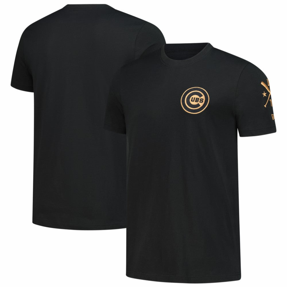 MLB Chicago Cubs New Era Bronze Logo with Cross Bats Established T-Shirt